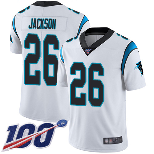 Carolina Panthers Limited White Men Donte Jackson Road Jersey NFL Football 26 100th Season Vapor Untouchable